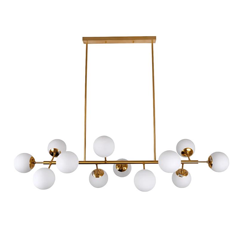 Modern Molecule Style Opal Gold Metal Island Chandelier Ceiling Light – 12 Globes