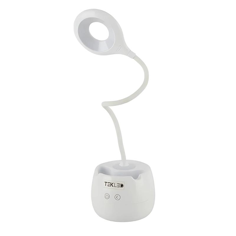 Multifunctional Rechargeable LED Ring Desk Lamp with Pencil Holder – 6W